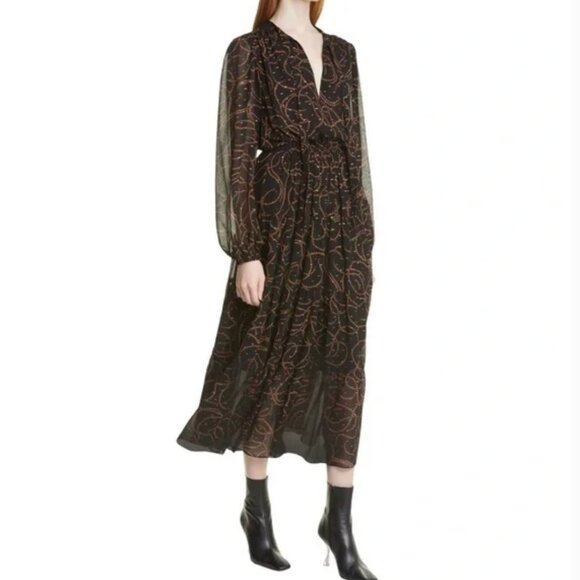 A.L.C. Marlowe Long Sleeve Maxi Dress Size 4 - Picture 3 of 17